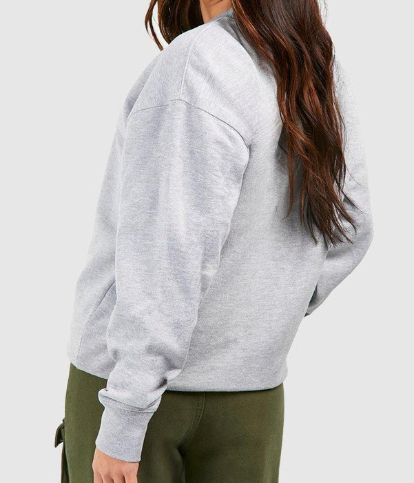 BOOHOO GREY MARL YE SAINT WEST SLOGAN OVERSIZED SWEATSHIRT S