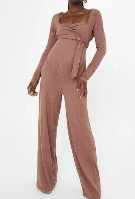 Missguided Belted Maternity Jumpsuit Playsuit Romper Trousers Size 10