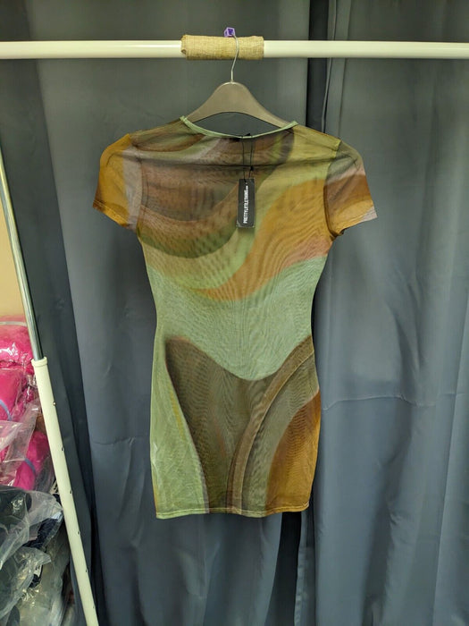 Pretty Little Thing Marble Print Mesh Bodycon Beach Dress 10