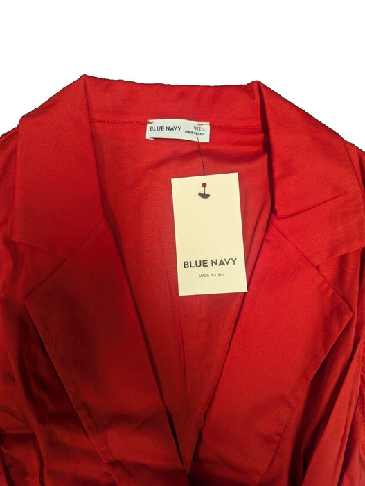 Blue Navy Made In Italy Red Dress Large