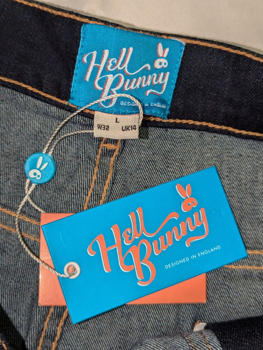 Hell Bunny Blue Denim Jeans - Large - UK14