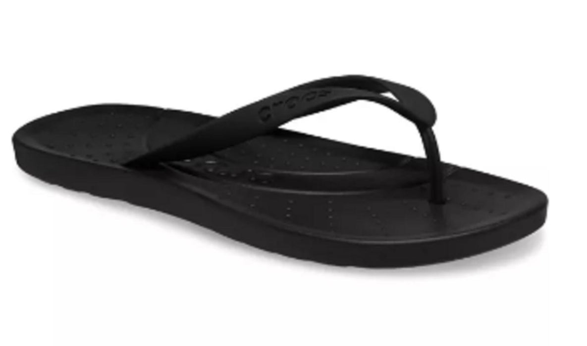 Crocs Adult Flip Flops Sandals Women 10 and Men 9 - Black