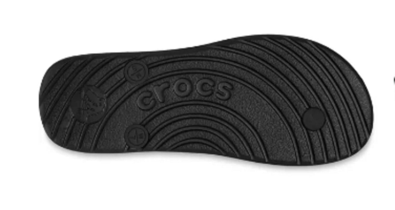 Crocs Adult Flip Flops Sandals Women 10 and Men 9 - Black