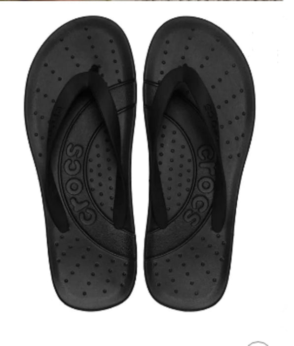Crocs Adult Flip Flops Sandals Women 10 and Men 9 - Black
