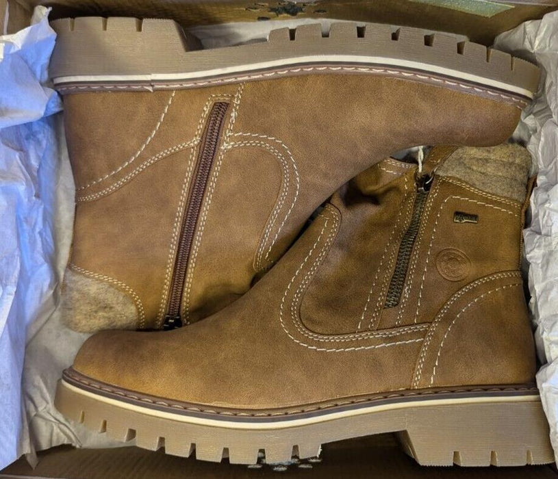 Relife by Pavers Brown Zip Up Boots - UK6