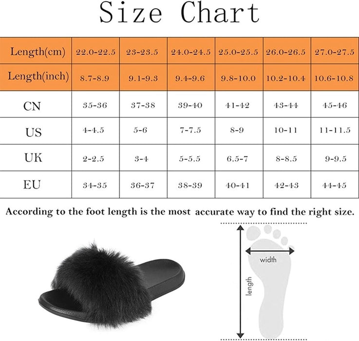 Mfacl Women Furry Slippers Ladies Shoes Plush Fox Hair Fluffy Sandals Blue UK 3