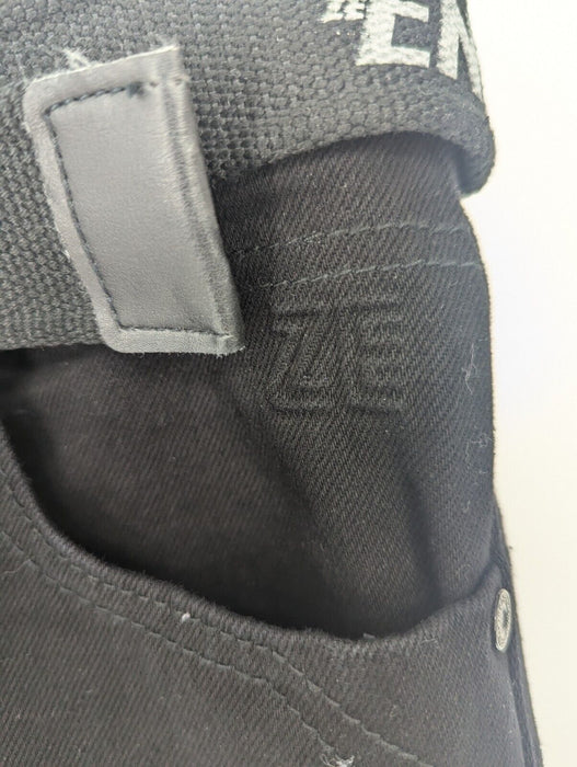 Ze Enzo Jeans 989 Straight Fit 34s Mens Black (With Belt)