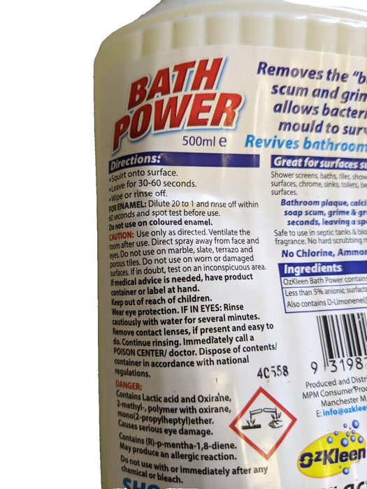 OzKleen Bath Power Bathroom Cleaner 500ml