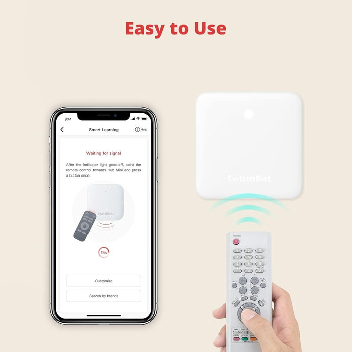 SwitchBot Mini Smart Remote Control, Universal IR Remote Hub for Smart Home
