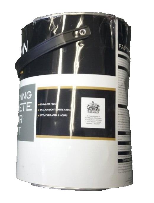 Crown Trade Fast Drying Concrete Floor Paint Grey 5L (New but Tin dented)