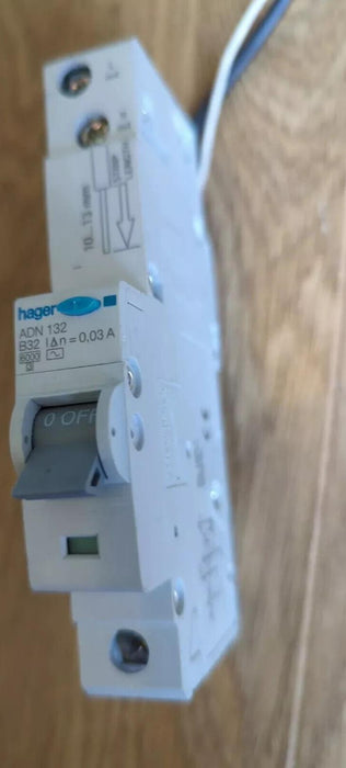 Hager RCBO 32 Amp 30mA Type B 32A 106364 B32 ADN Range ADN132