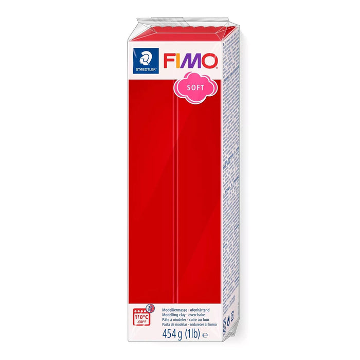 STAEDTLER 8021-2 FIMO Soft Oven-Hardening Polymer Modelling Clay - Christmas Red