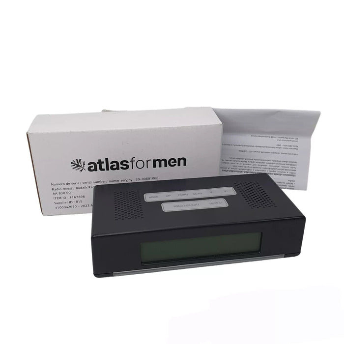 atlas for men revell radio alarm clock portable battery powed camping led screen