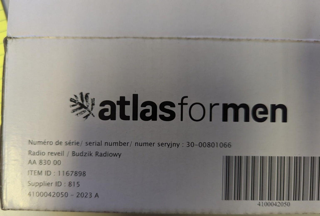 atlas for men revell radio alarm clock portable battery powed camping led screen