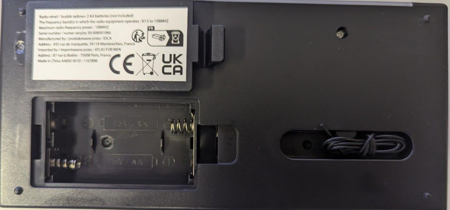 atlas for men revell radio alarm clock portable battery powed camping led screen