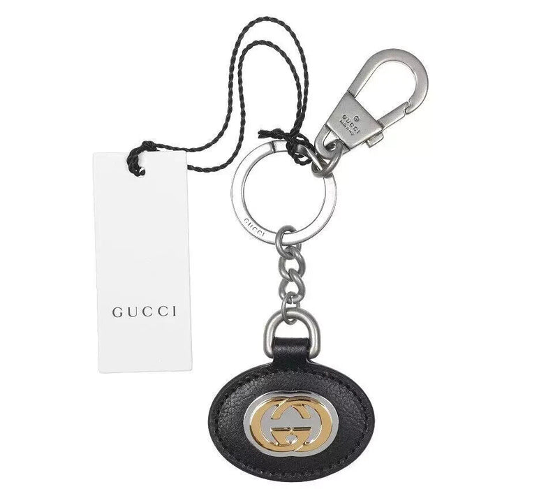 NEW GUCCI LUXURY INTERLOCKING GG LOGO KEYCHAIN KEY RING W/BOX