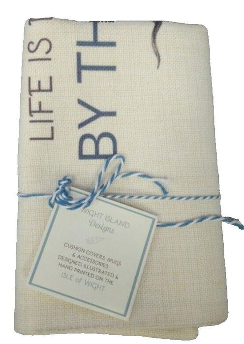 Wight Island Designs Life is Better by the Sea Linen Style Coastal Cushion Cover