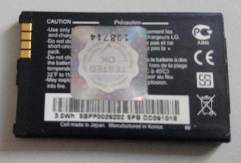 Used LG LGIP-330GP Battery for LG KS360 KT520 KF300 KM380 GM210 KF240 800mAh