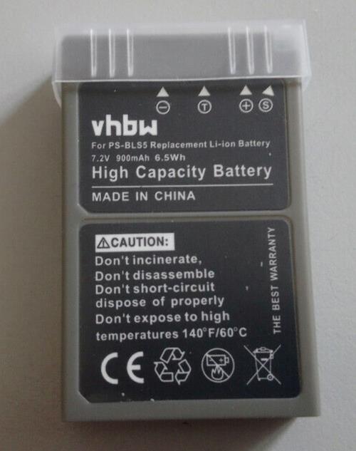 VHBW New Replacement Battery for Olympus PS-BLS5 7.2v 900mAh