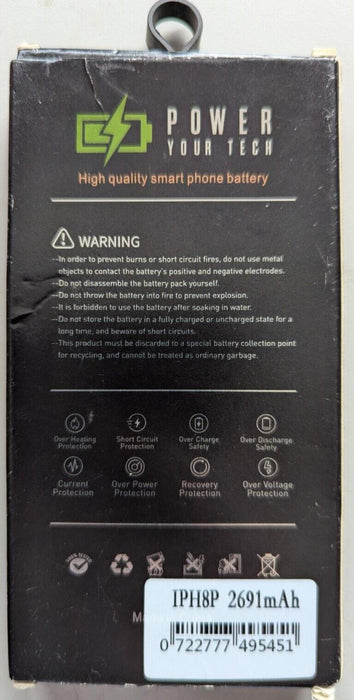 iPhone 8P 8 Plus Replacement Battery Premium Quality 2691MAH with Adhesive UK