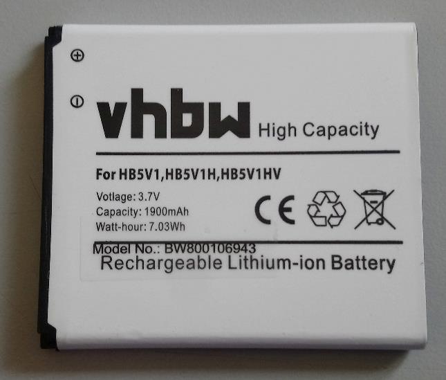 New VHBW HB5V1 Battery For Ascend Y541 U8833 Y511 T8833 Y300 Y516 1900mAh