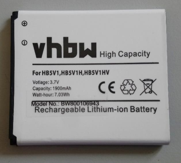 New VHBW HB5V1 Battery For Ascend Y541 U8833 Y511 T8833 Y300 Y516 1900mAh