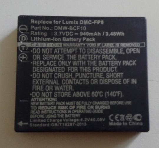 New Battery for Panasonic Lumix DMC-FP8N Lumix DMC-FP8P Lumix DMC-FP8R 940mAh