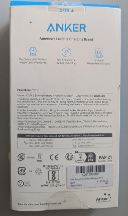 Anker Power Core 20100 A1271 External Battery / Portable Charger Black