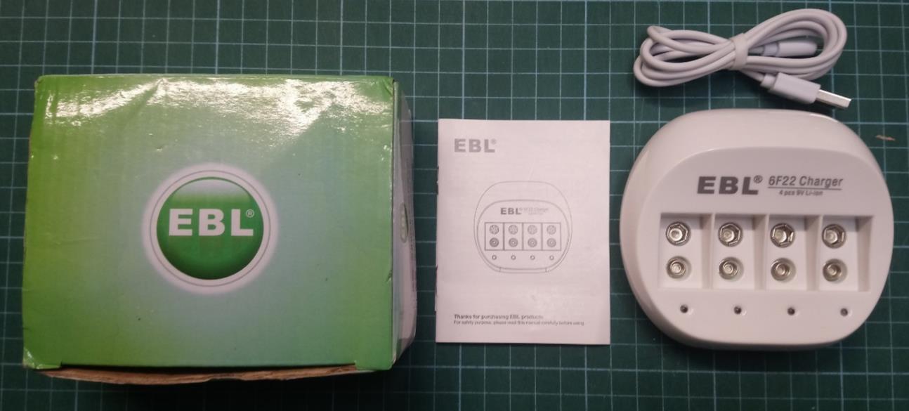 EBL 4-Slot Battery Charger for 9V Li-ion Rechargeable Battery - Charger Only
