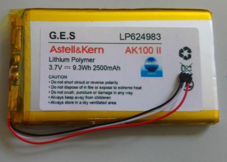 Astell & Kern AK100 ll Portable Audio Player Battery - 3.7V 2500mAh