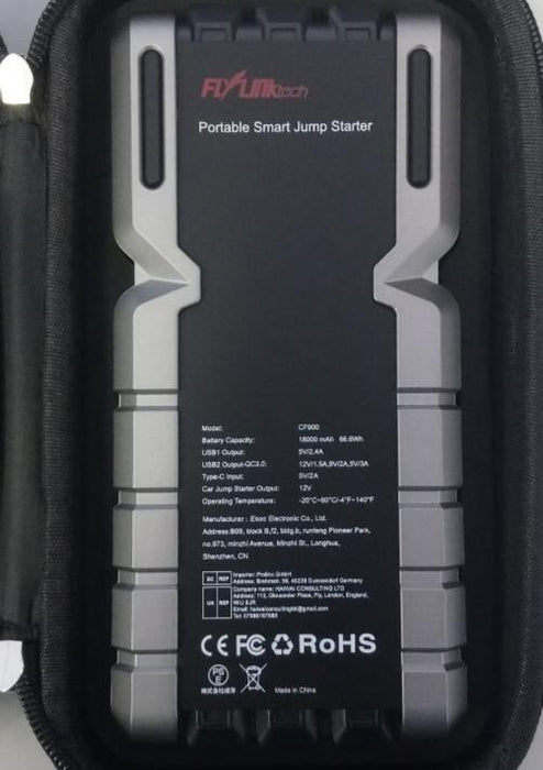 FlyLinktech Car Battery Jump Starter Kit - 18000mAh