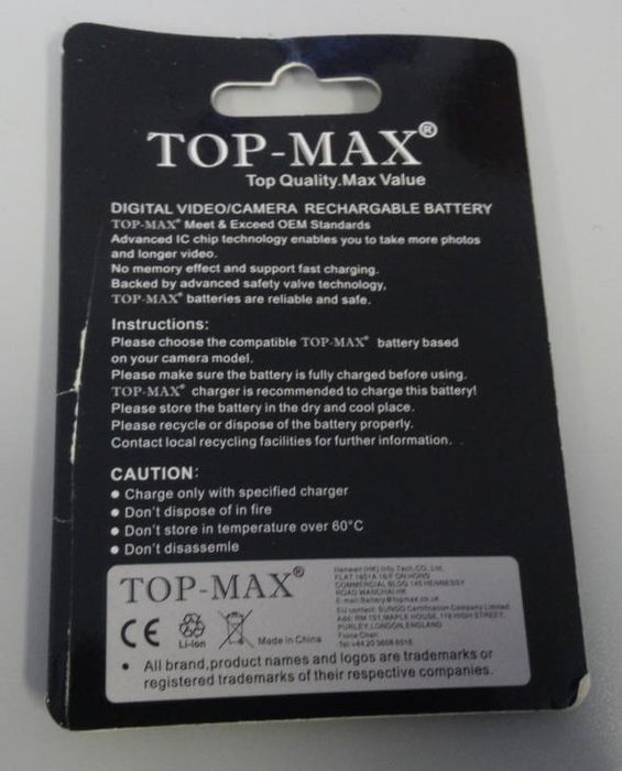 TOP-MAX Canon NB-6L Battery for Canon IXUS105 210 S95 90 SX240 510 520 530 540