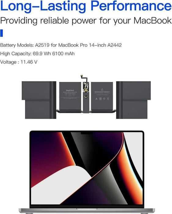 A2442 Battery Replacement for MacBook Pro 14-inch (2021) A2519 Battery