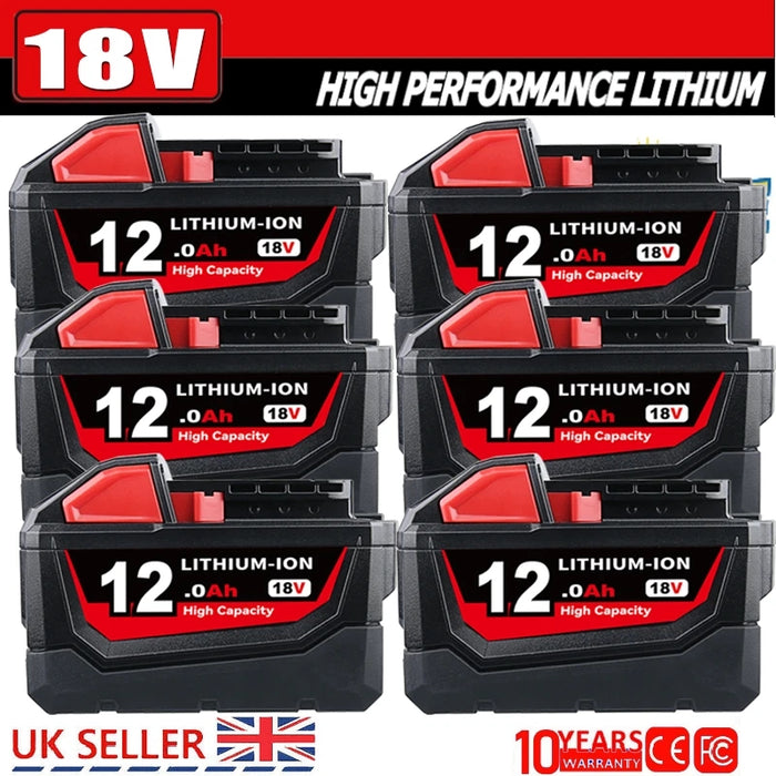 18V 12.8Ah Battery for Milwaukee M18 48-11-1860 48-11-1850 48-11-1828
