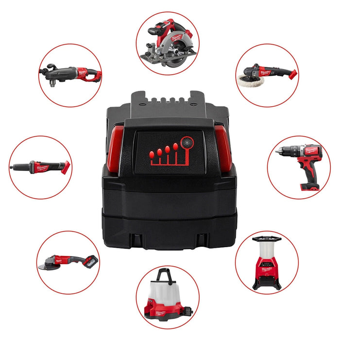 18V 12.8Ah Battery for Milwaukee M18 48-11-1860 48-11-1850 48-11-1828