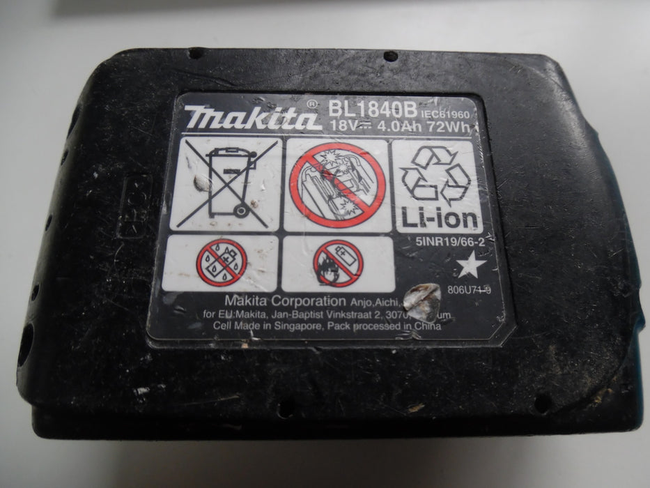 MAKITA 18V BATTERY 4.0AH LI-ION - BL1840 - BATTERY USED