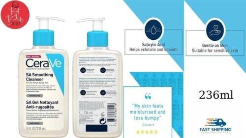 CeraVe SA Smoothing Cleanser Face & Body Wash w/ Salicylic Acid Exfoliates 236ml