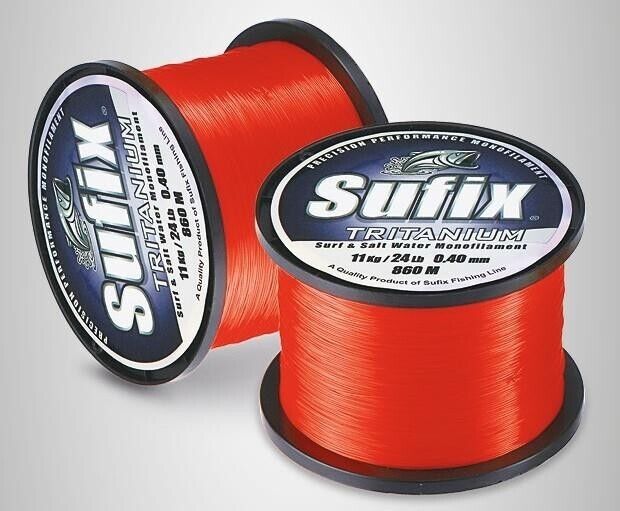 Sufix Tritanium Mono Neon Orange 0.35mm 8.7kg 1232 yrds New