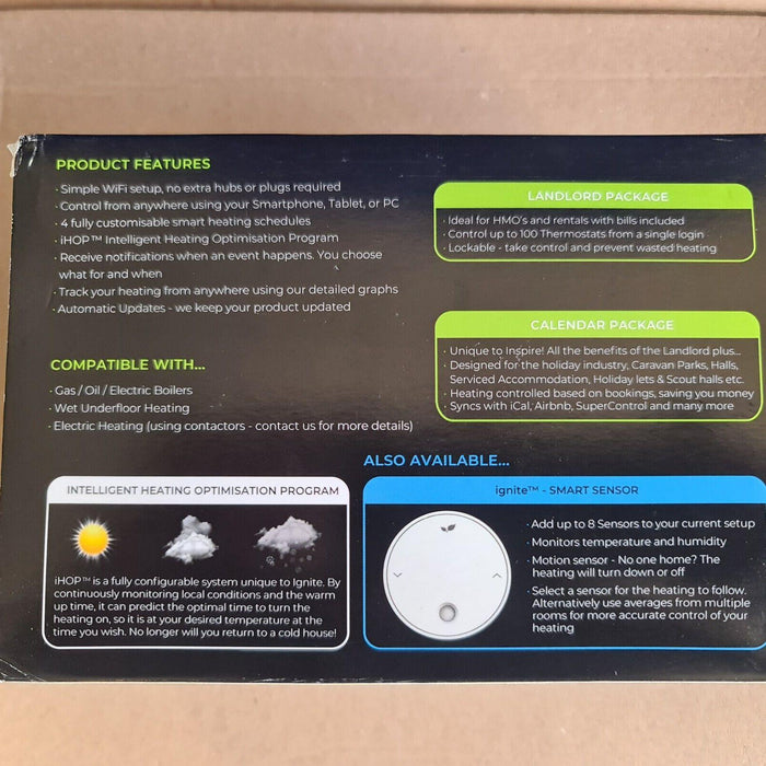Ignite Inspire Home Automation Smart Thermostat. Landlord / Calender Version