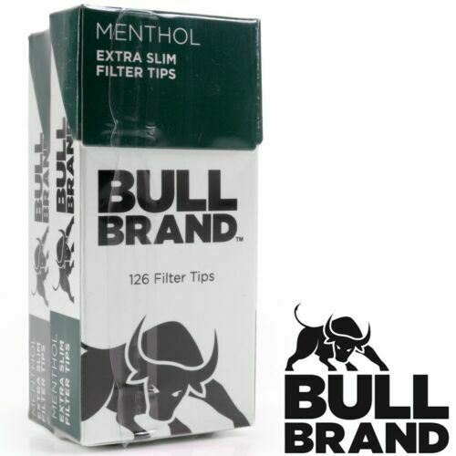 252Pc MENTHOL FILTER TIPS EXTRA SLIM Bull Brand Mint Cigarette Tobacco Roaches