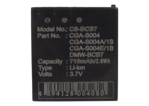 Battery for Panasonic CGA-S004A DMC-FX2S CGA-S004A/1B CGA-S004E/1B DMC-FX7EG-S