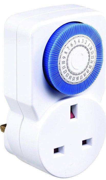 Wilko 24 Hour Mains Plug-In Timer Switch Time Clock Socket UK 3 Pin Adapter